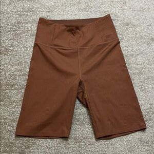 Girlfriend Collective Brown Biker Shorts Size S